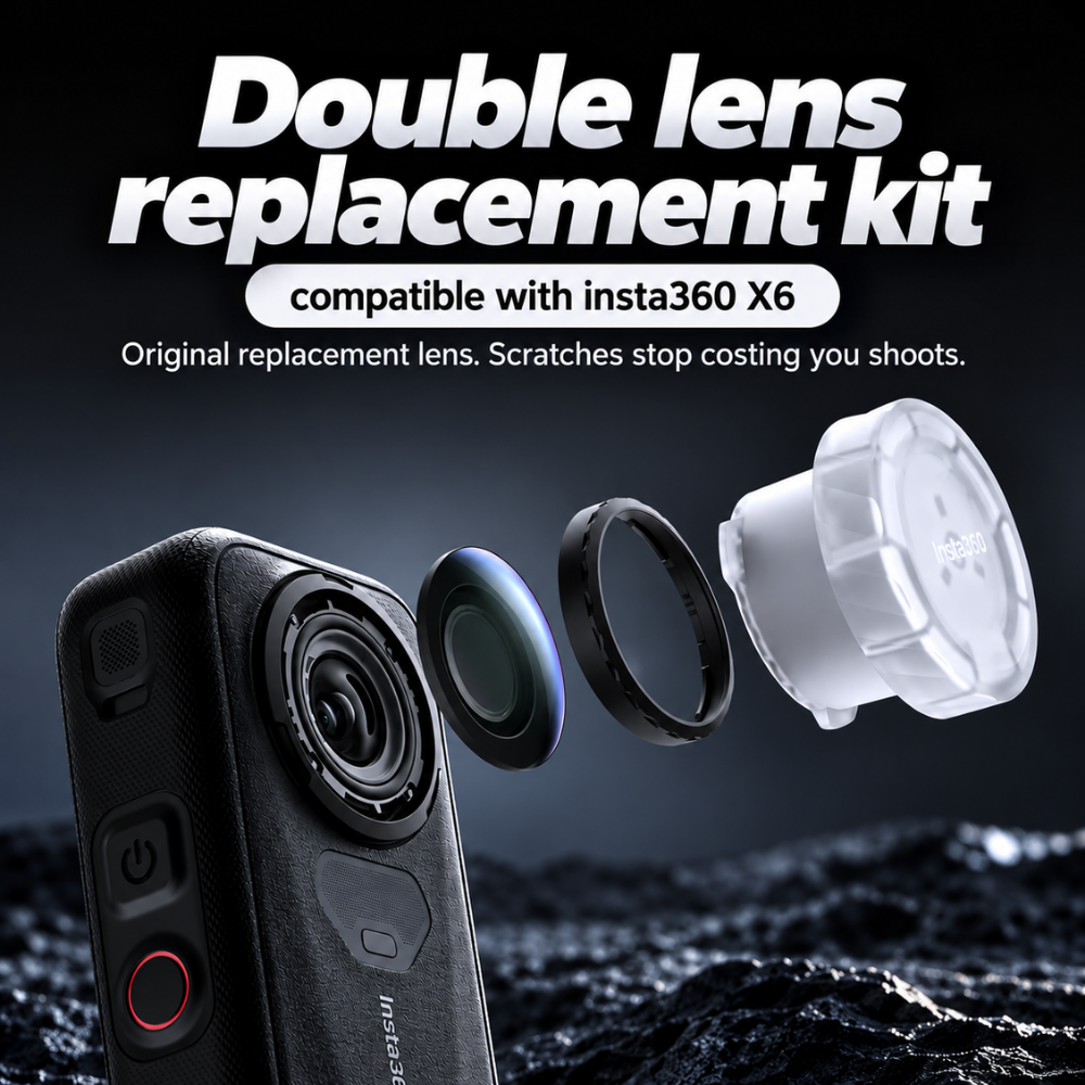 Front and Rear Replacement Lenses for Insta360 X6

