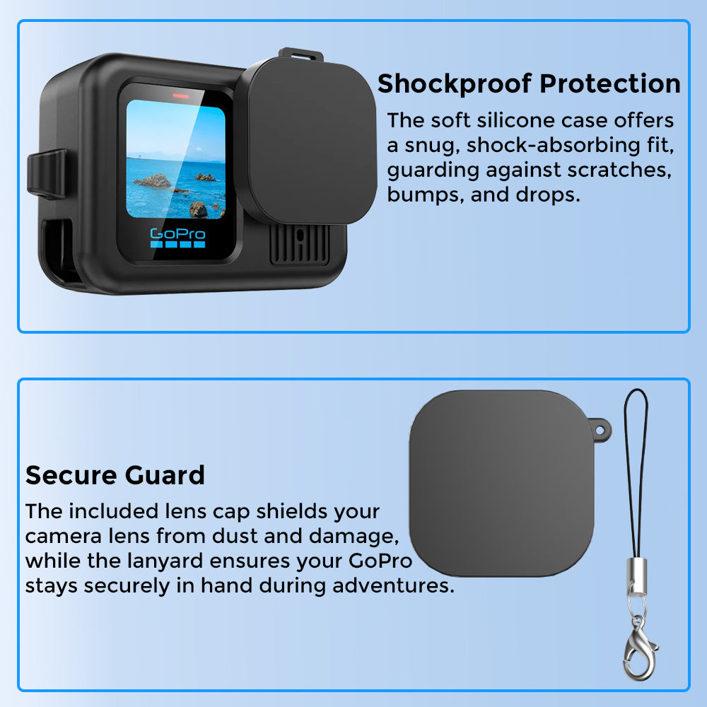Hero 13 protection, GoPro 13 accessories, Silicone camera case, GoPro lens protector, Hero 13 sleeve