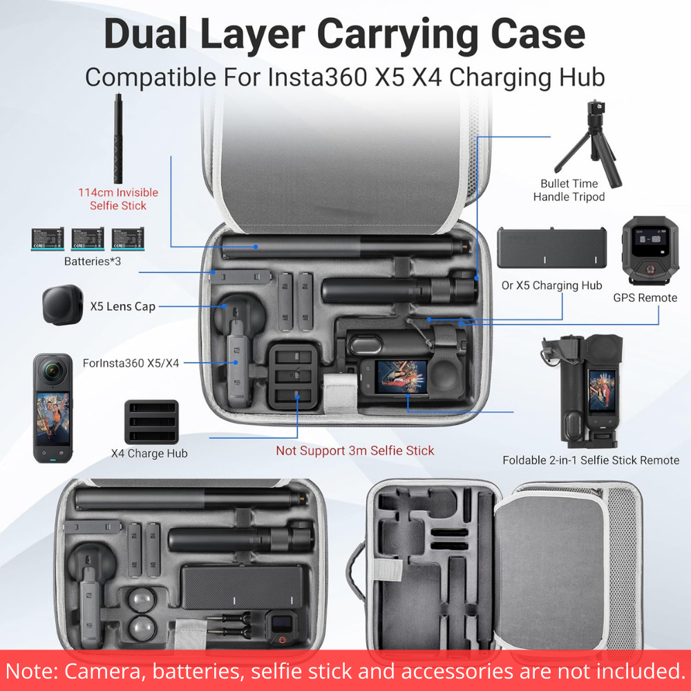 Insta360 X5/X4 Carry Case Portable Storage Bag with Strap
