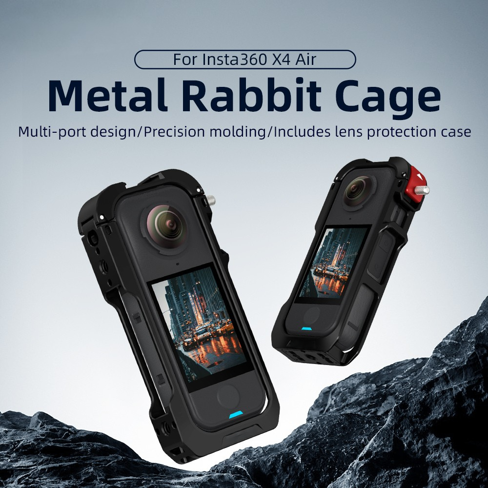 Insta360 X4 Air cage with dual cold shoe mounts