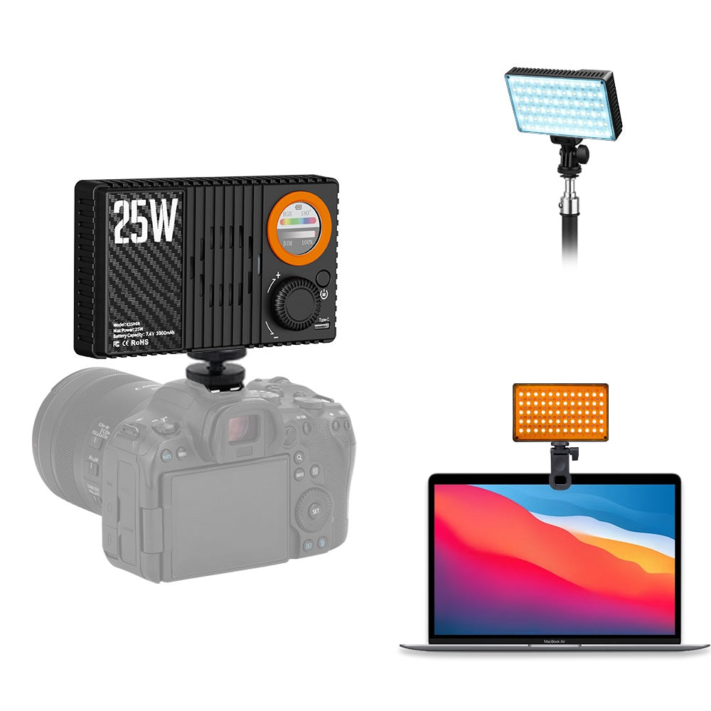 Portable rechargeable RGB fill lamp for photography and vlogging