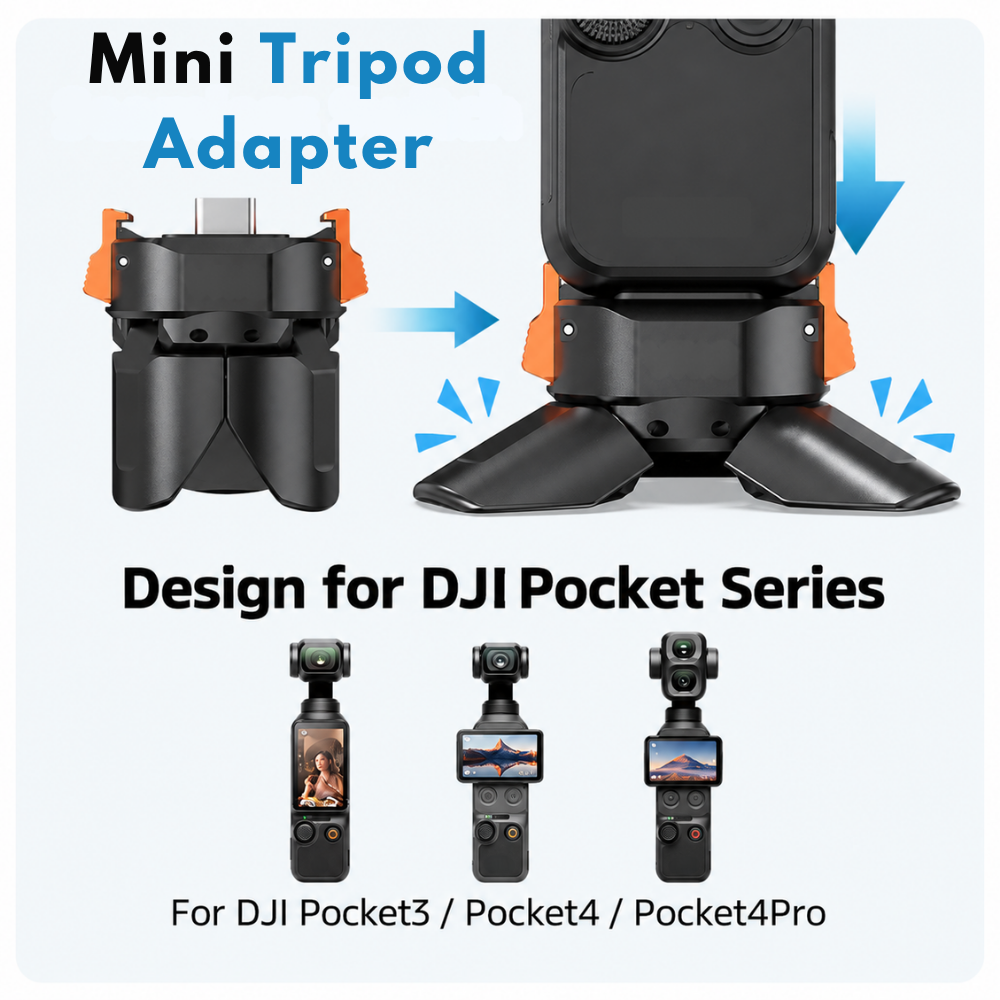 Mini Tripod Adapter for Pocket 3/4/4Pro with USB Type-C charging