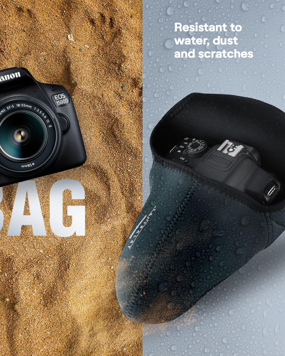 DSLR camera pouch with velcro closure