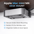 Mac Mini M4 Under Desk & VESA Wall Mount Bracket (Silver)