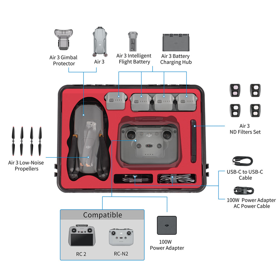 dji air 3 carry case hard pelican flight case for DJI AIR 3 Drone Accessories