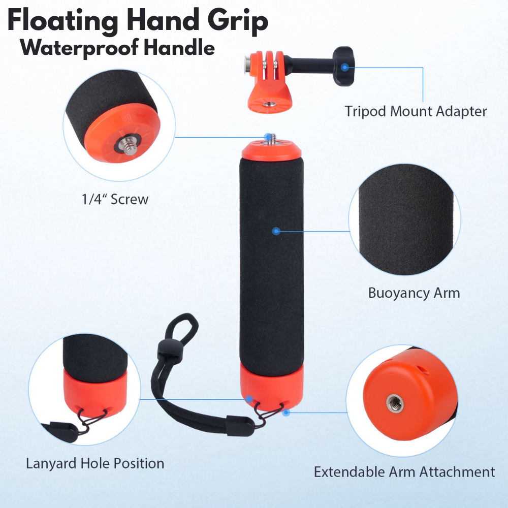 Anti-slip floating handle for GoPro Hero 13, 12, 11, 10, and 9