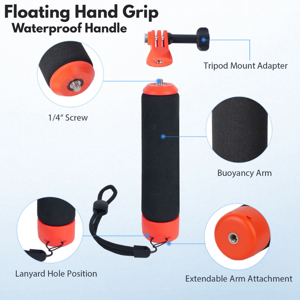 Anti-slip floating handle for GoPro Hero 13, 12, 11, 10, and 9