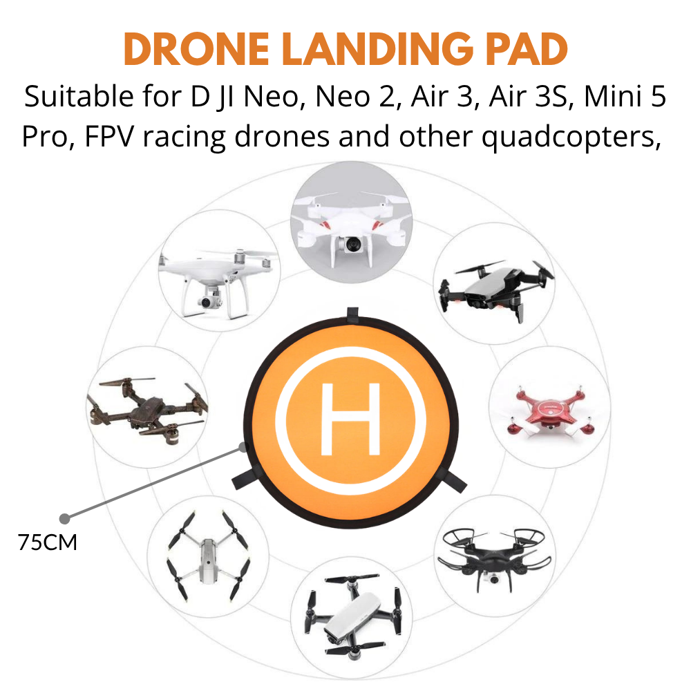 Universal Drone Landing Pad for DJI Neo2, Air 3S Mini 5 Pro And Other Drones | 75cm Foldable Waterproof - Yantralay - School Of Gadgets