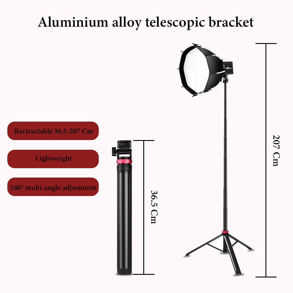 Outdoor Tripod Light Stand YT-V200 for 40W COB Lights with 1/4 Mount