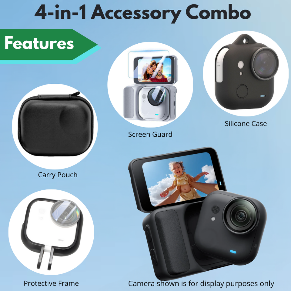 Silicone case, screen guard, pouch, and frame for Insta360 GO Ultra