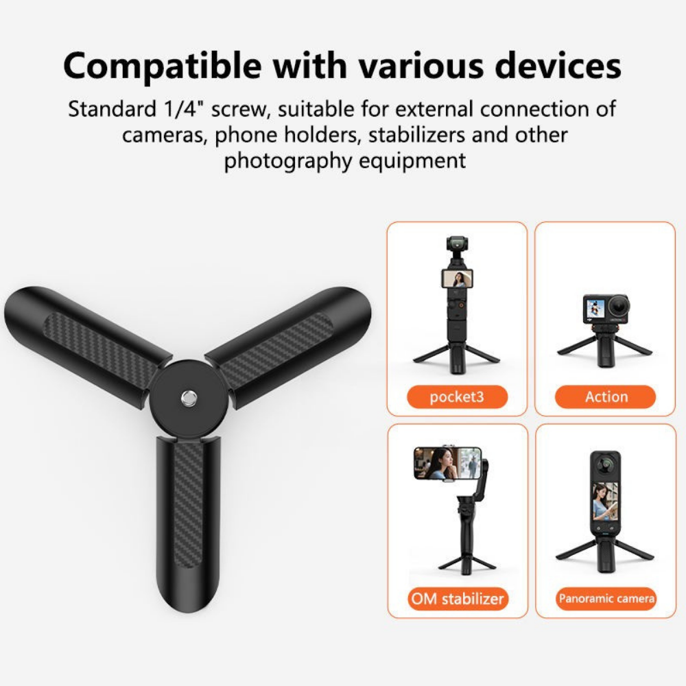 Lightweight desktop tripod for cameras