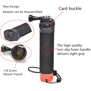 Anti-slip floating handle bobber stick for action cameras