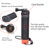 Anti-slip floating handle bobber stick for action cameras