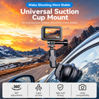 Action camera suction cup mount for car