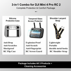 D JI Mini 4 Pro RC2 silicone protective case and screen guard