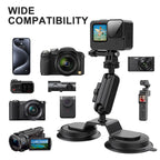 Stable windshield window car mount stand for GoPro and smartphones
