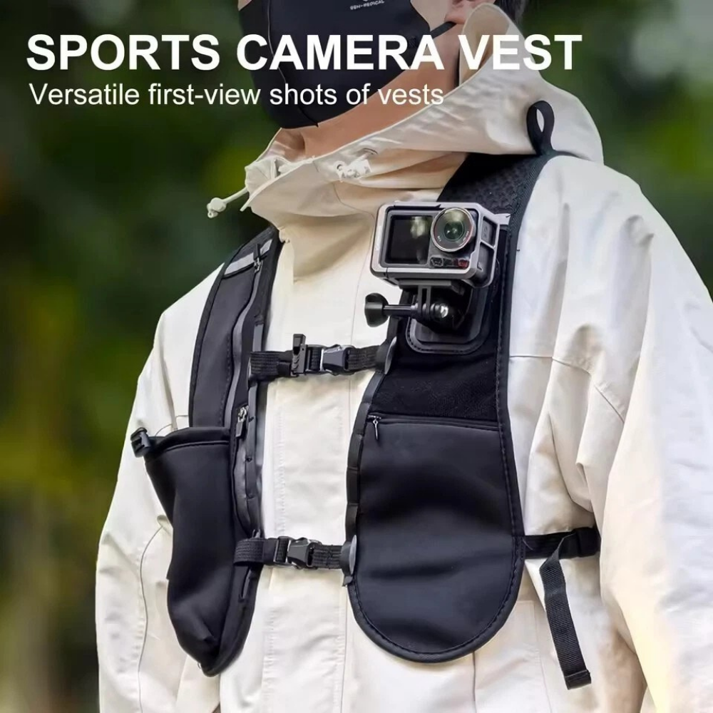 action camera chest mount strap hands free recording vest