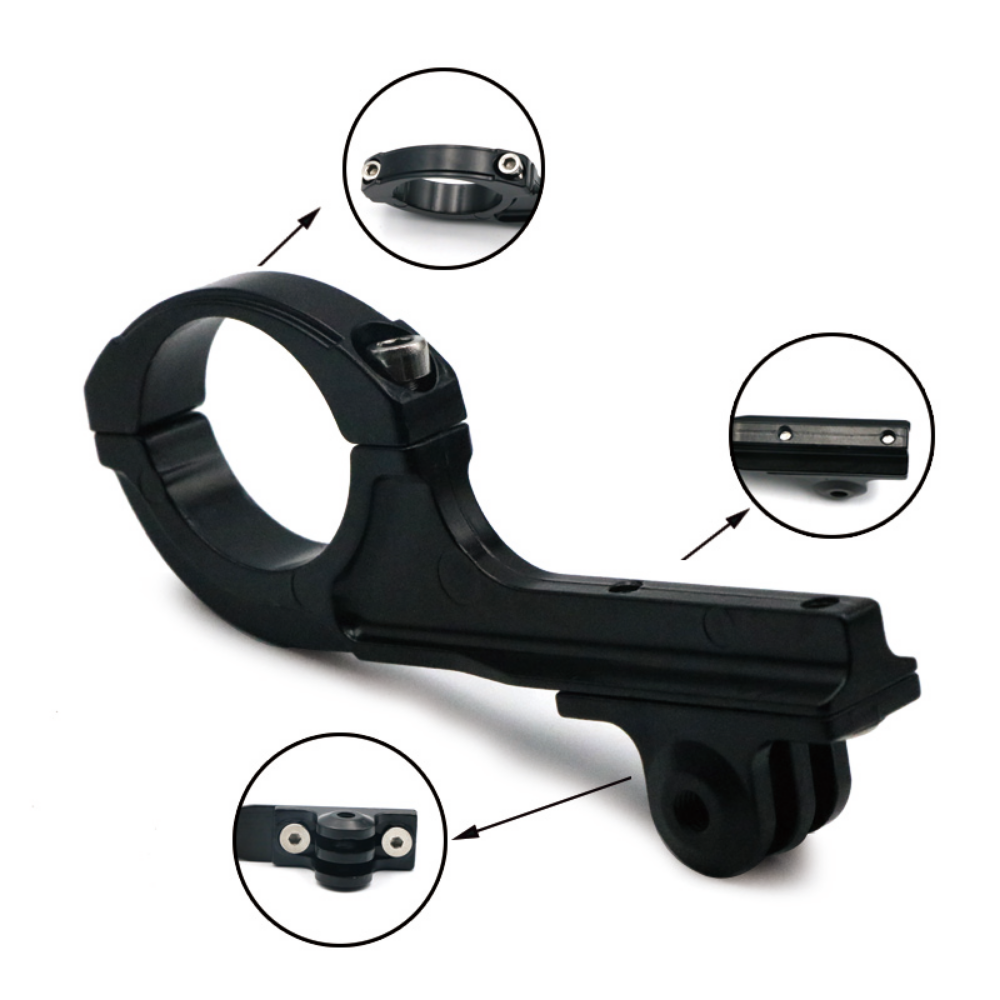 360° adjustable action camera mount for bike and motorcycle handlebar