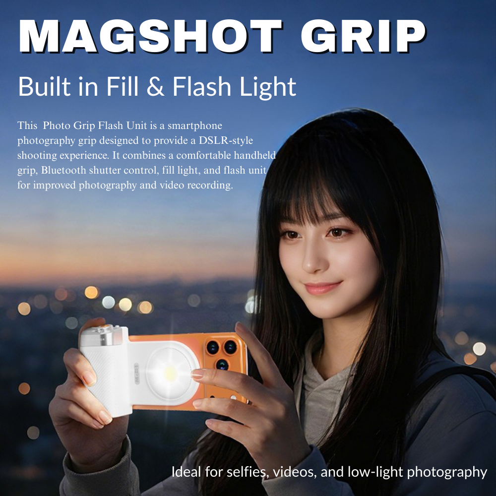 smartphone camera grip with fill light