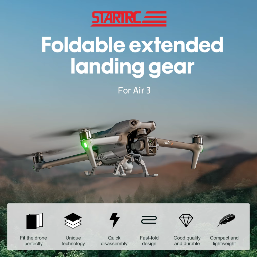 Startrc Folding Extending Landing Gear Compatible With AIR 3/3S Drone