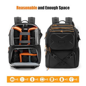 Professional photography backpack for DSLR, mirrorless, and drone gear