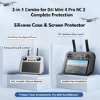 DJI Mini 4 Pro RC2 silicone case and 9H tempered glass screen guard