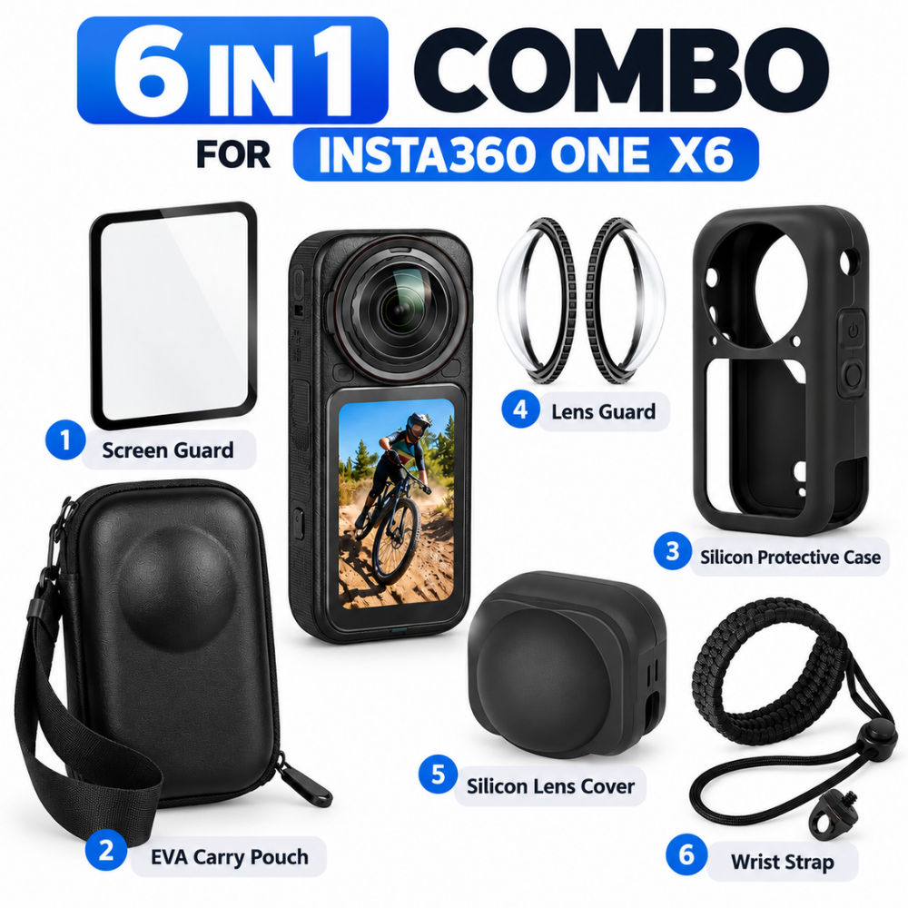 6-in-1 accessories kit for Insta360 X6 camera
