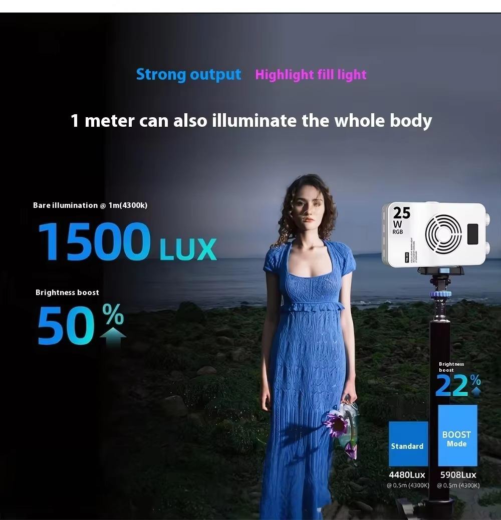 Pocket LED light for photography and vlogging 2700K-6200K