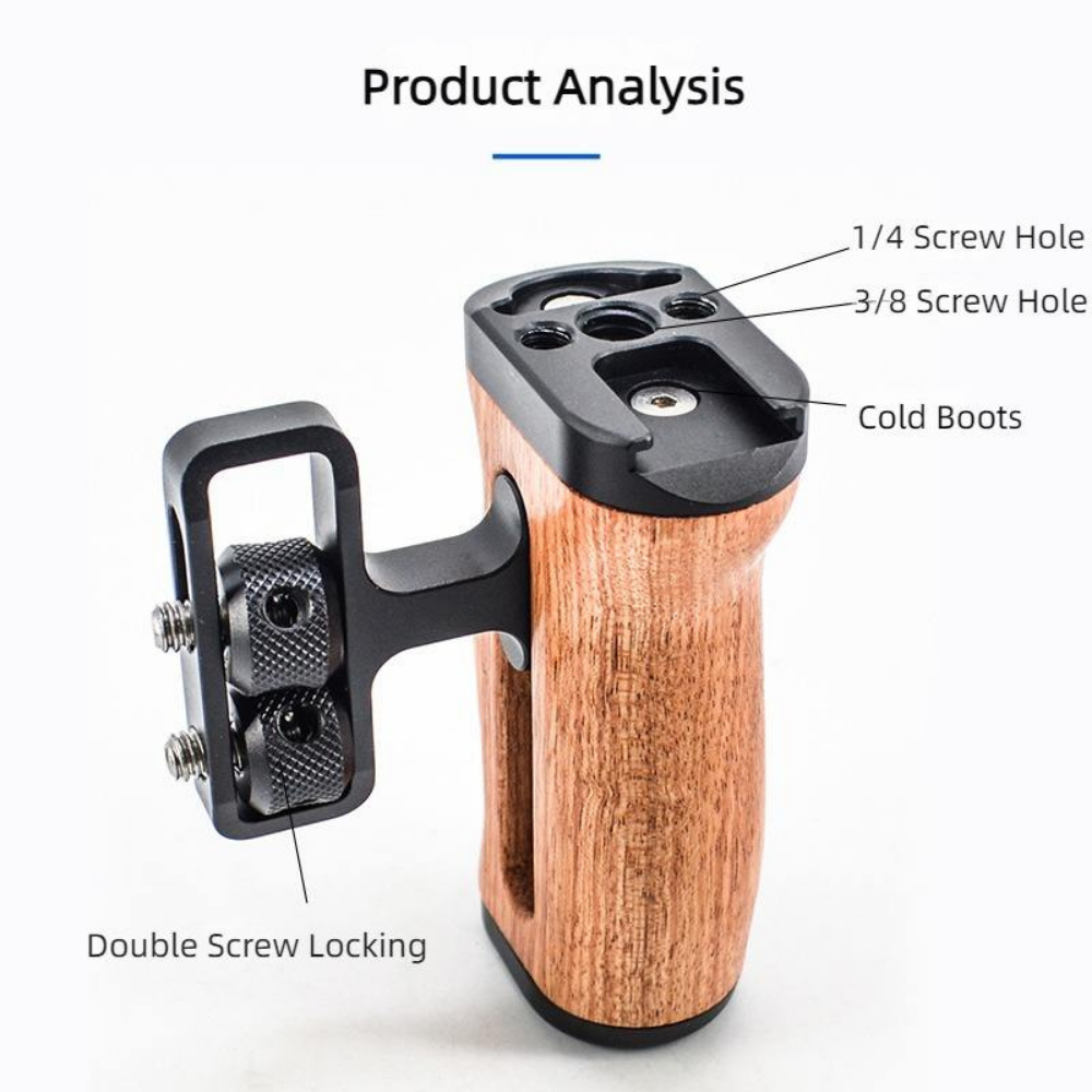 camera cage side grip with cold shoe
