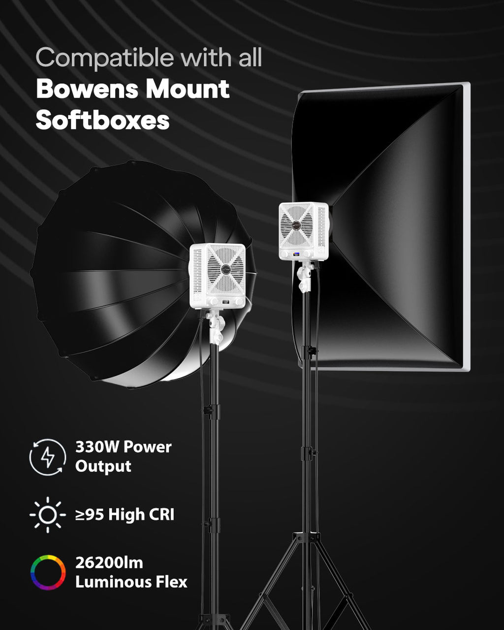 Adjustable COB photography light for content creators and studios