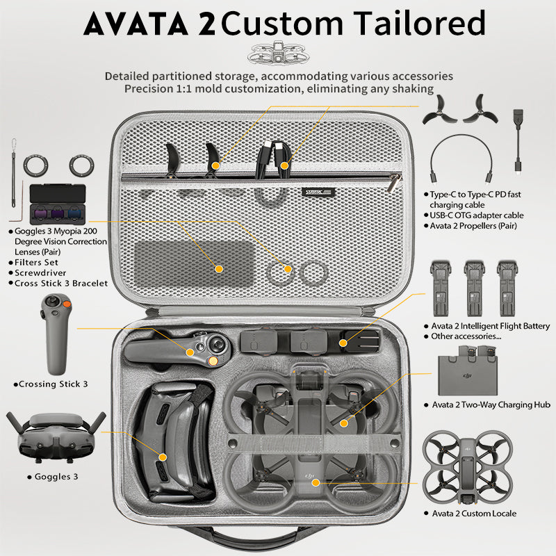 dji avata 2 fly more combo carry bag case for dji avata 2 