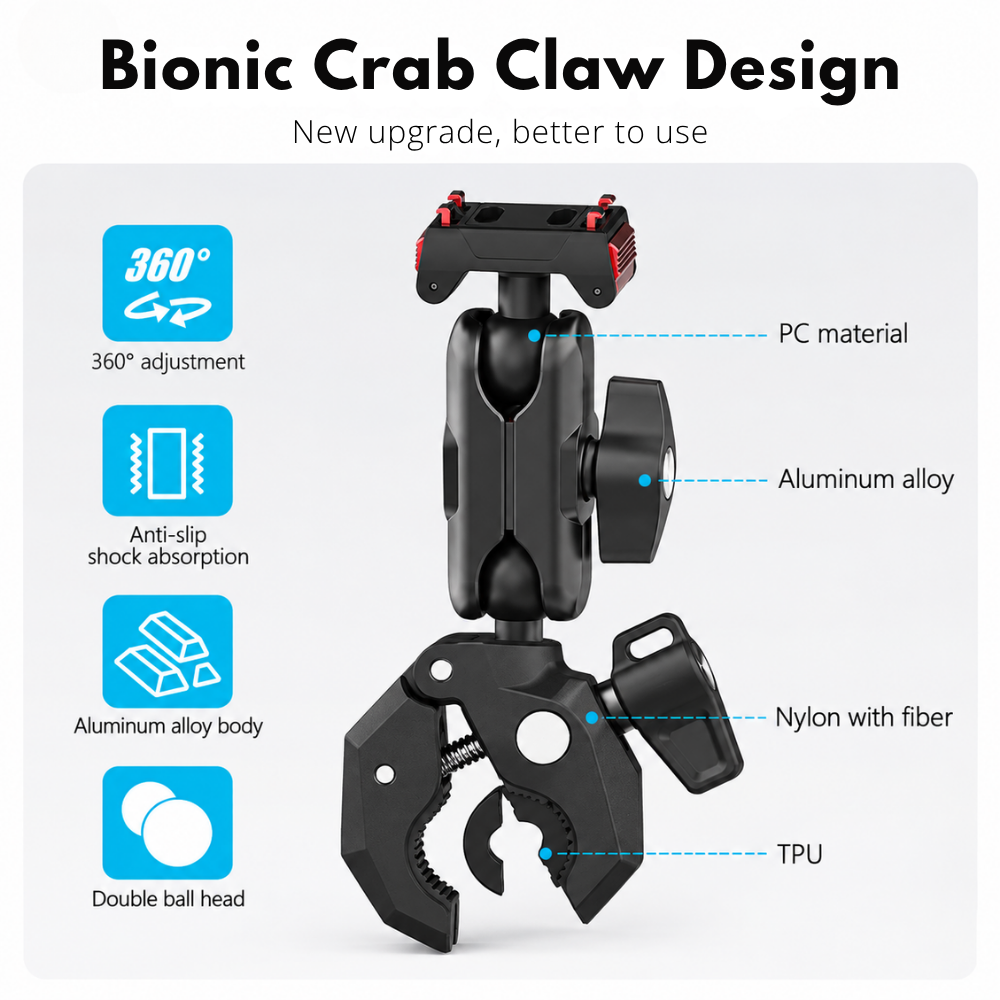 Crab claw clamp mount for Insta360 X5