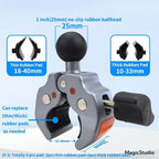 action camera mount, bike camera mount, handlebar camera mount, aluminium clamp mount, motorcycle camera mount, go pro handlebar mount, double clamp mount, double clamp bike mount, double clamp full aluminium mount