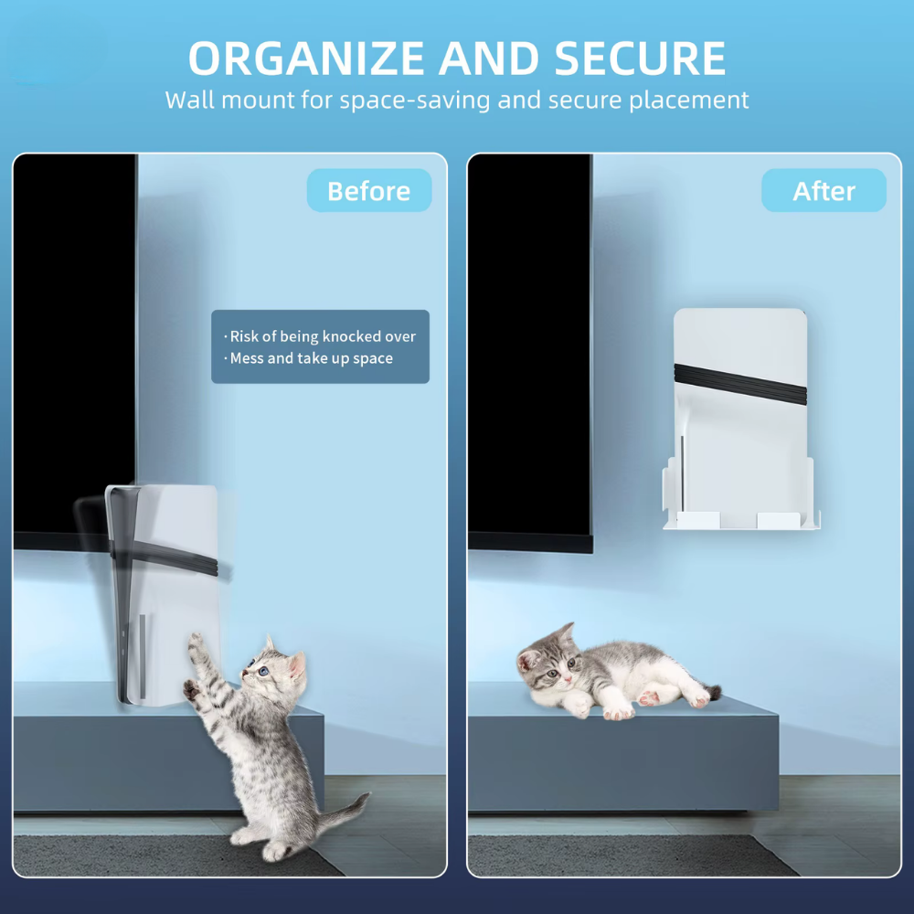 Space saving PS5 console wall bracket