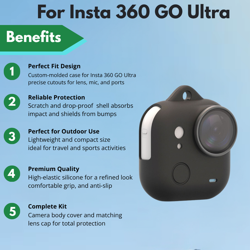 Lightweight flexible case for Insta360 GO Ultra outdoor shooting