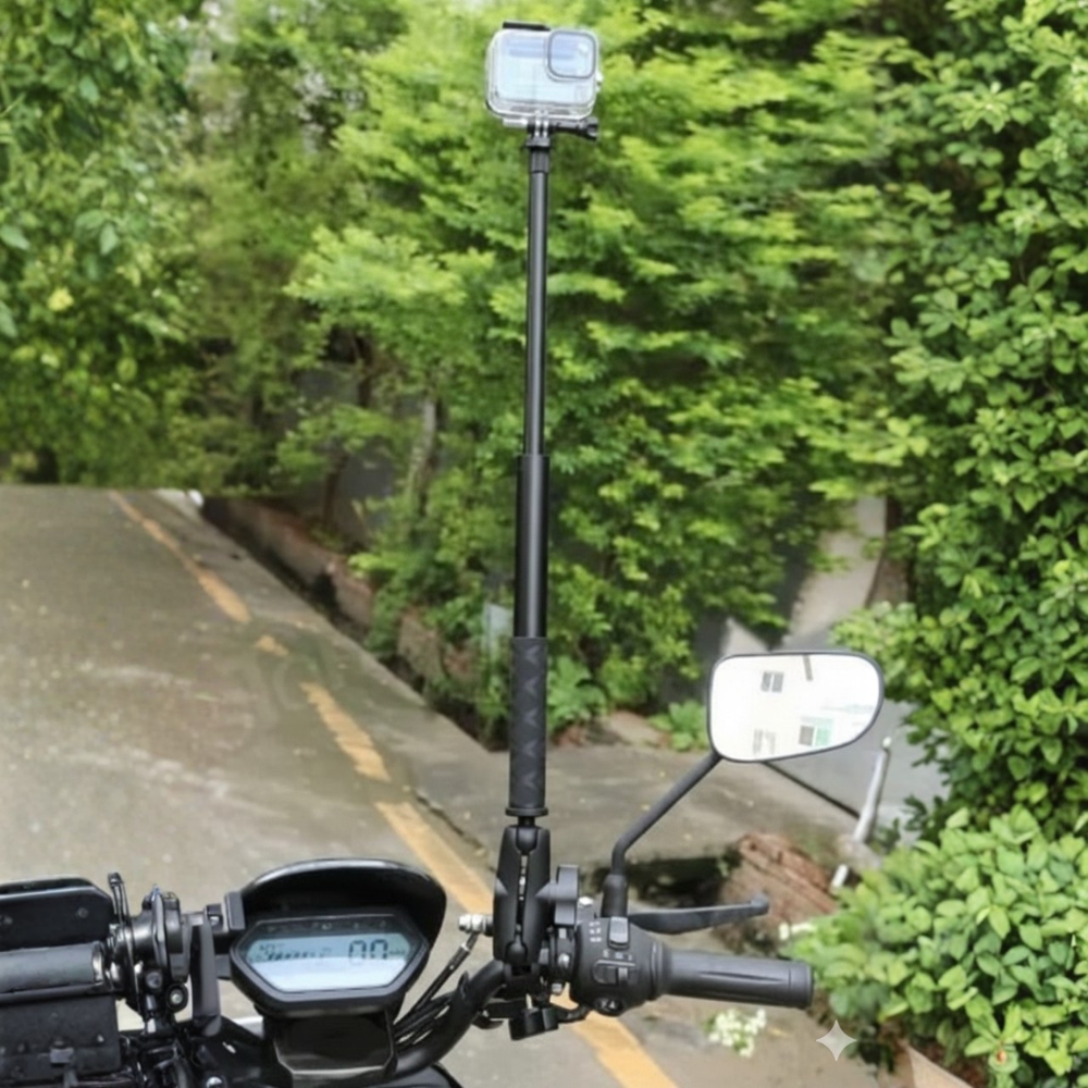 action camera clamp mount with selfie stick
