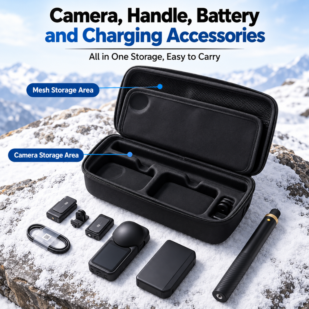 Carrying Case for Insta360 X6 with adjustable shoulder strap
