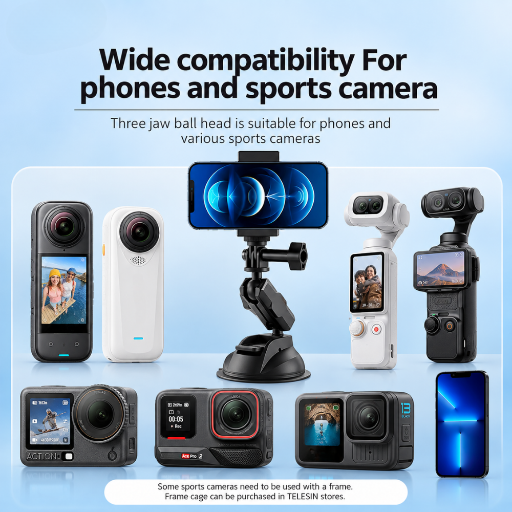 360 degree rotating suction cup camera mount