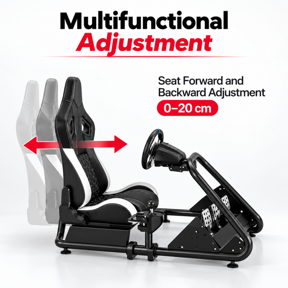 Racing Simulator Cockpit with Steering Wheel Mount