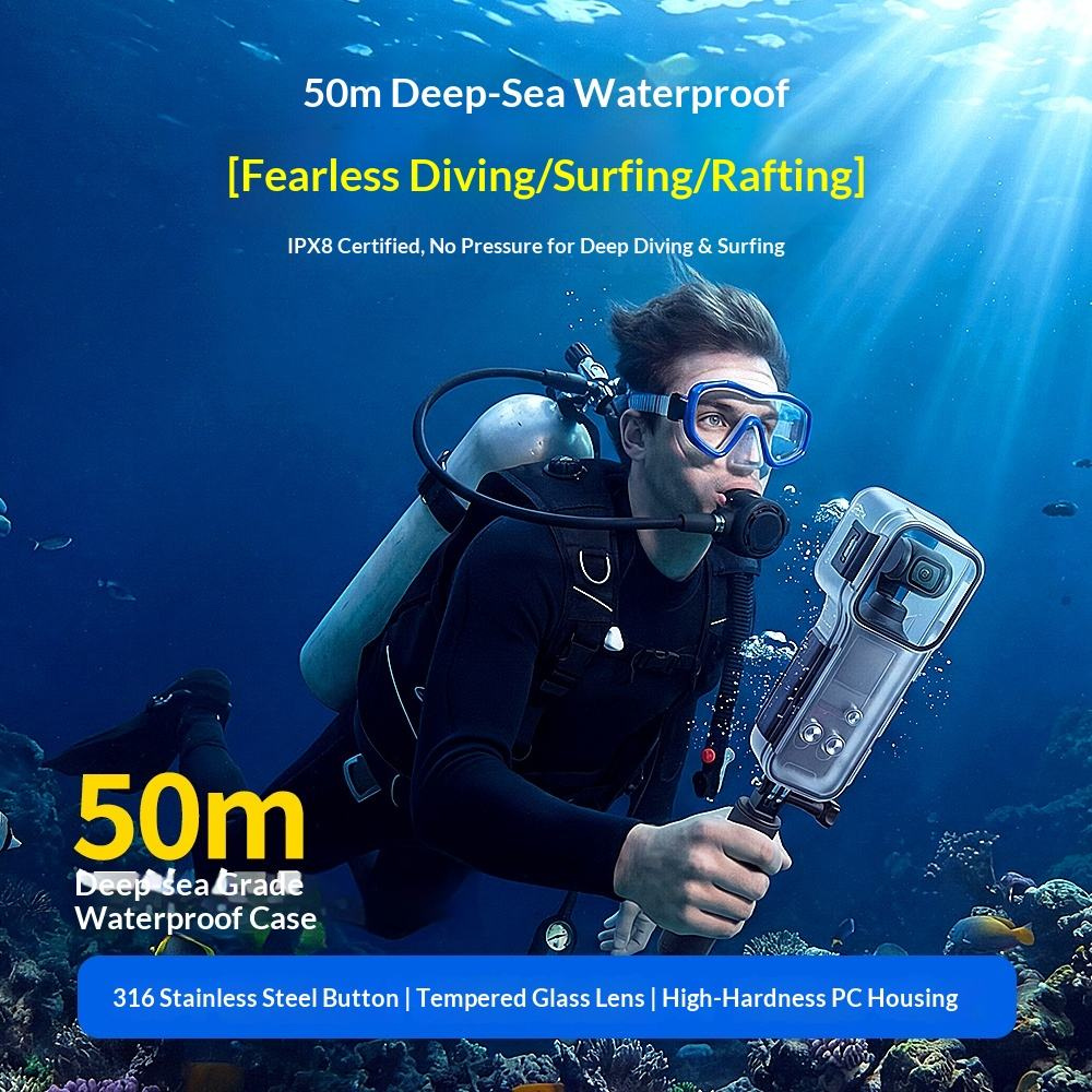 waterproof housing with hd lens cover action camera
