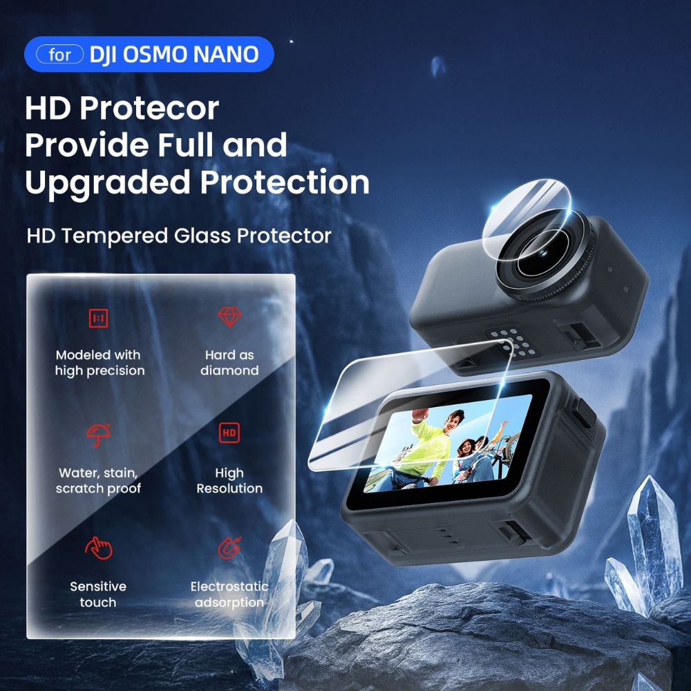 9H hardness tempered glass screen protector for DJI Osmo Nano
