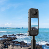 Selfie stick bracket with cold shoe for microphone and fill light