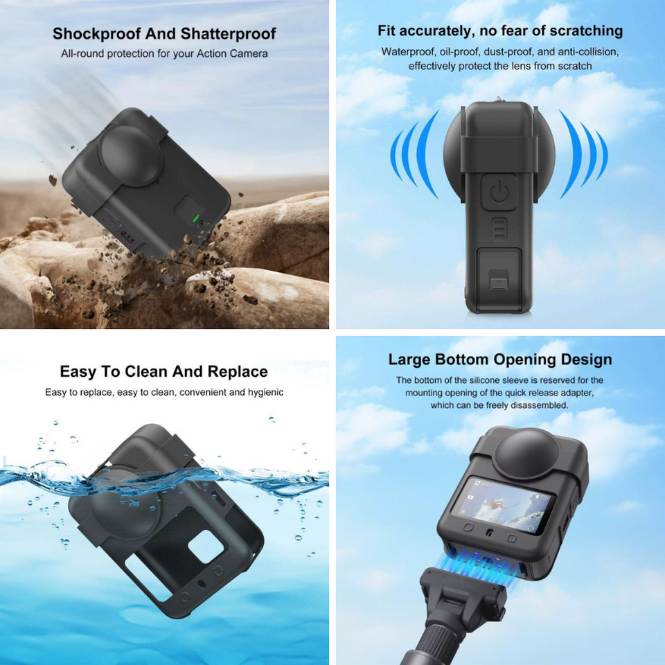 Anti-drop camera body cover with lanyard for travel