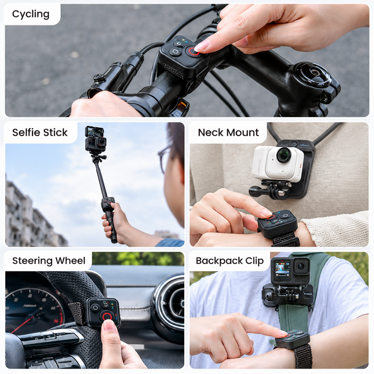 Wireless Action Camera Remote Control with Wrist Strap