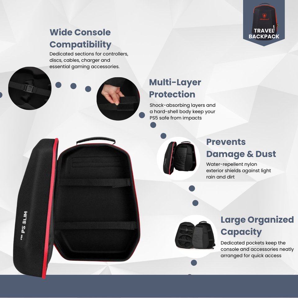 protective travel bag for ps5 slim water repellent backpack