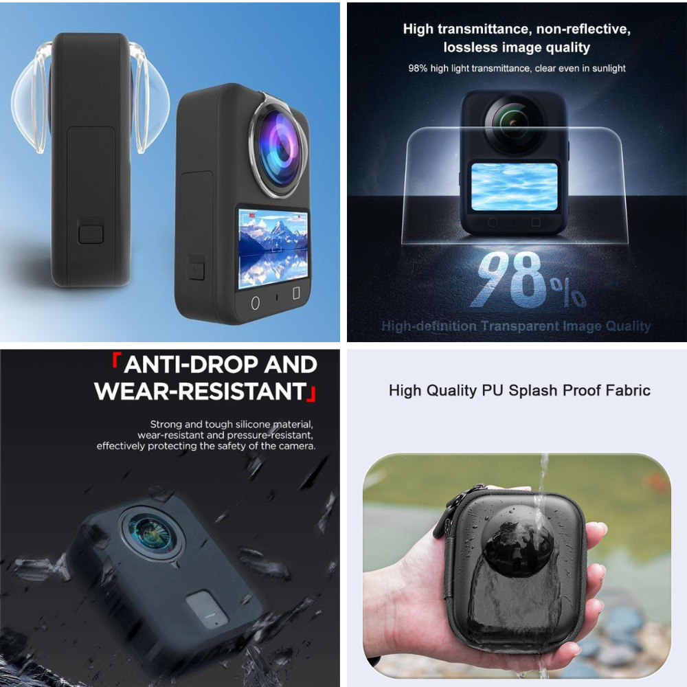 Lens guard and screen protector set for DJI Osmo 360