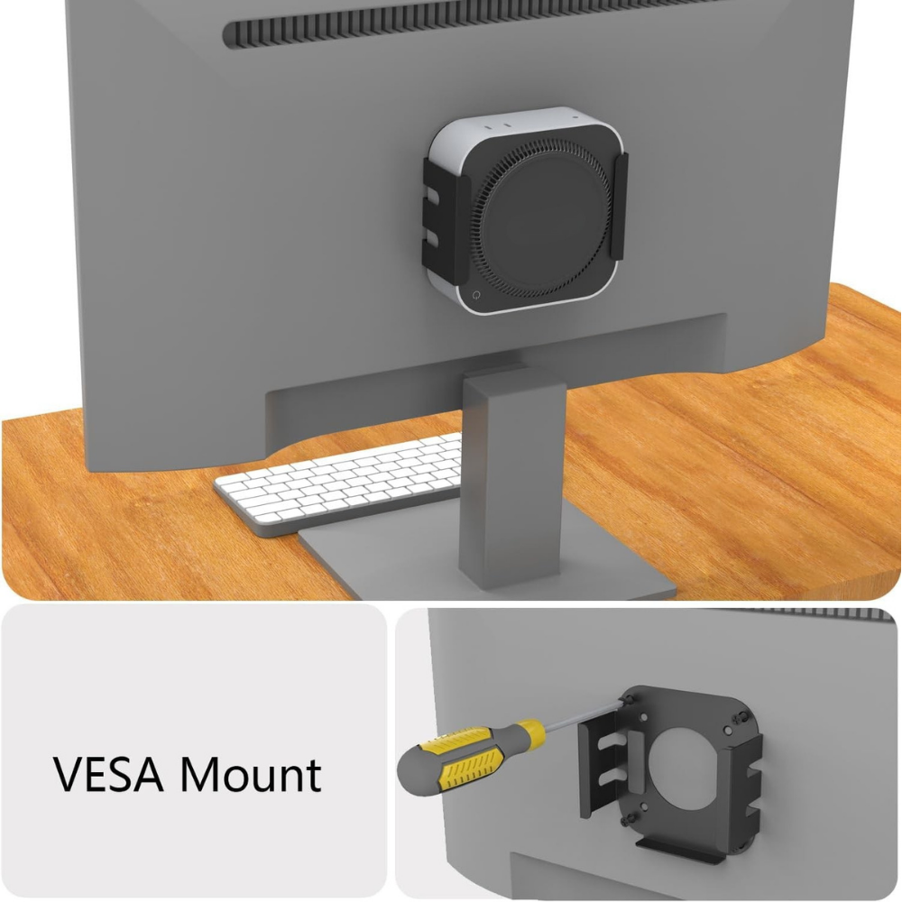 Under desk mounting bracket for Mac Mini M4 workstation setup