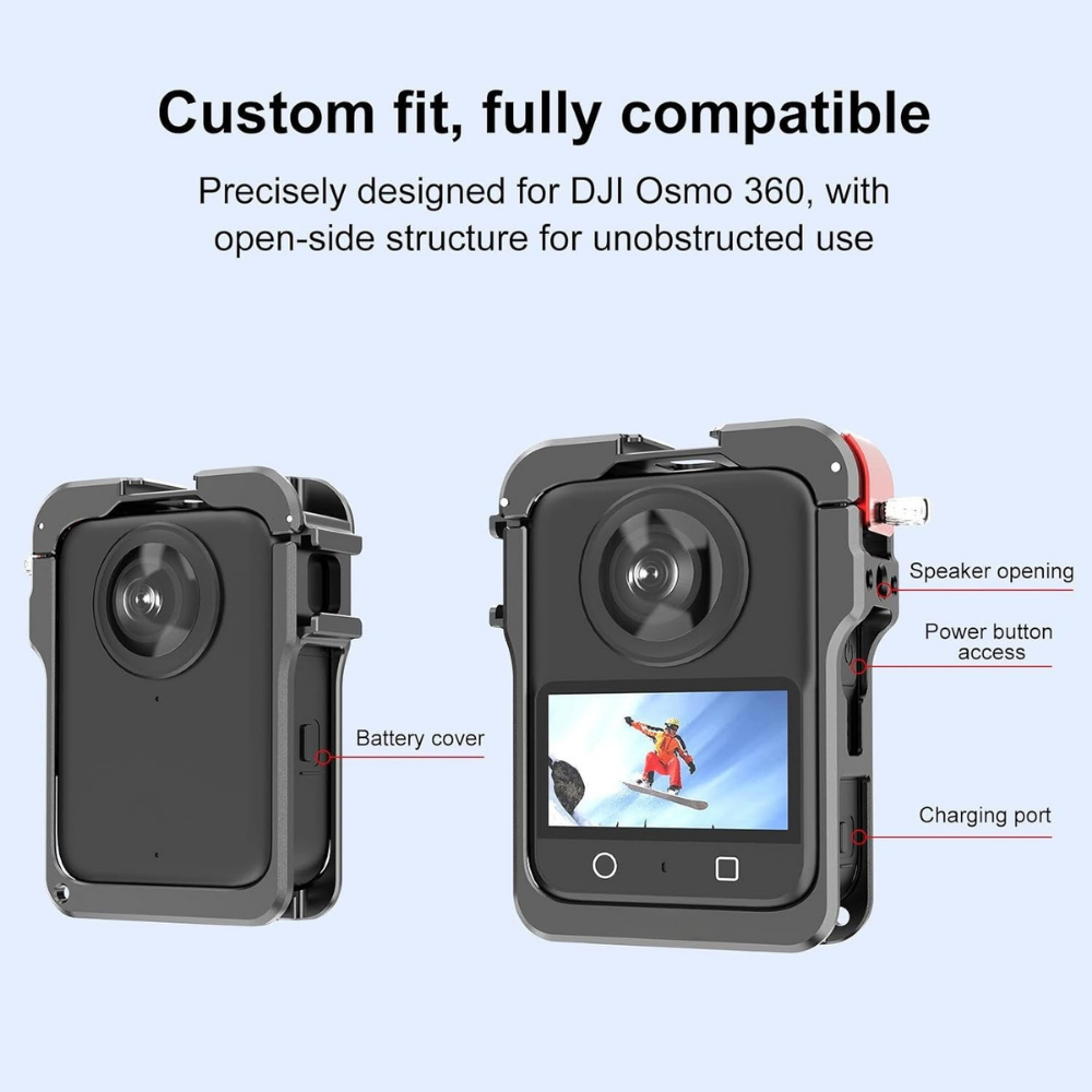 Metal Camera Cage with Lens Protector for DJI Osmo Action 360