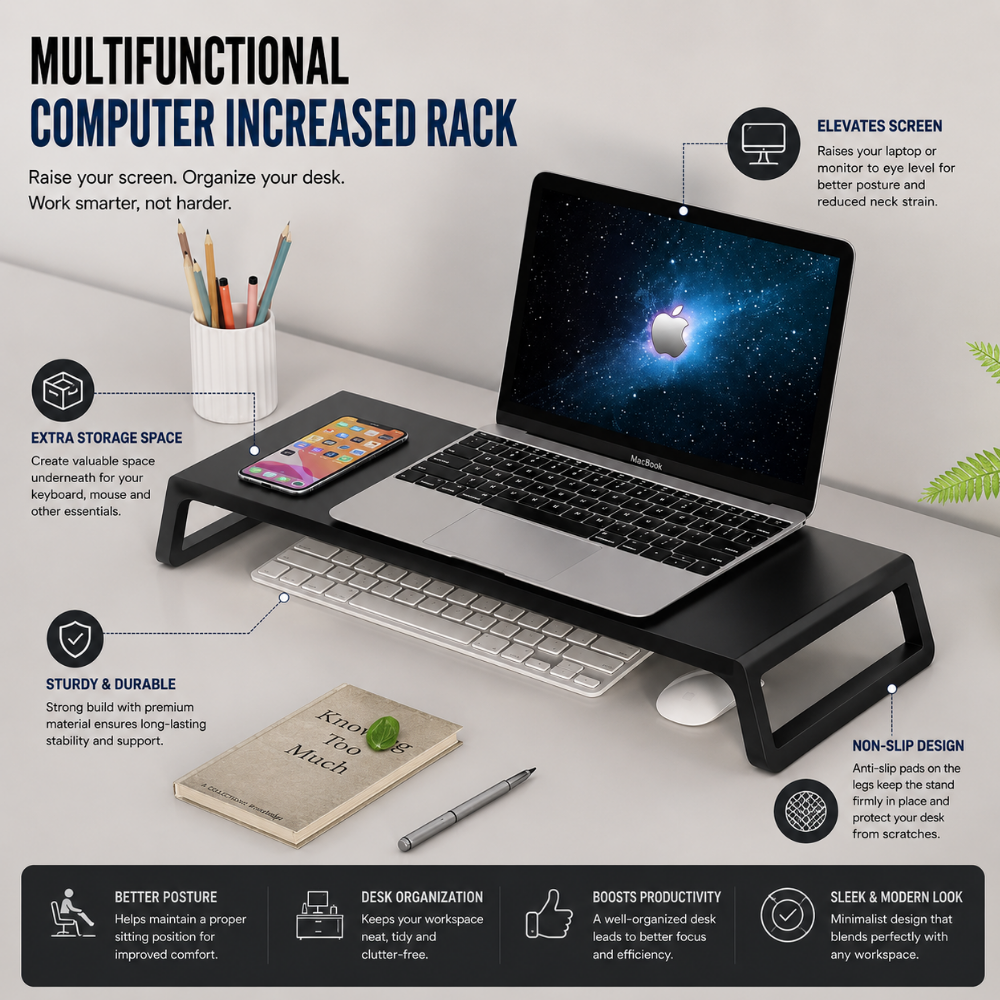 Desktop Monitor Stand for laptop and monitor setup