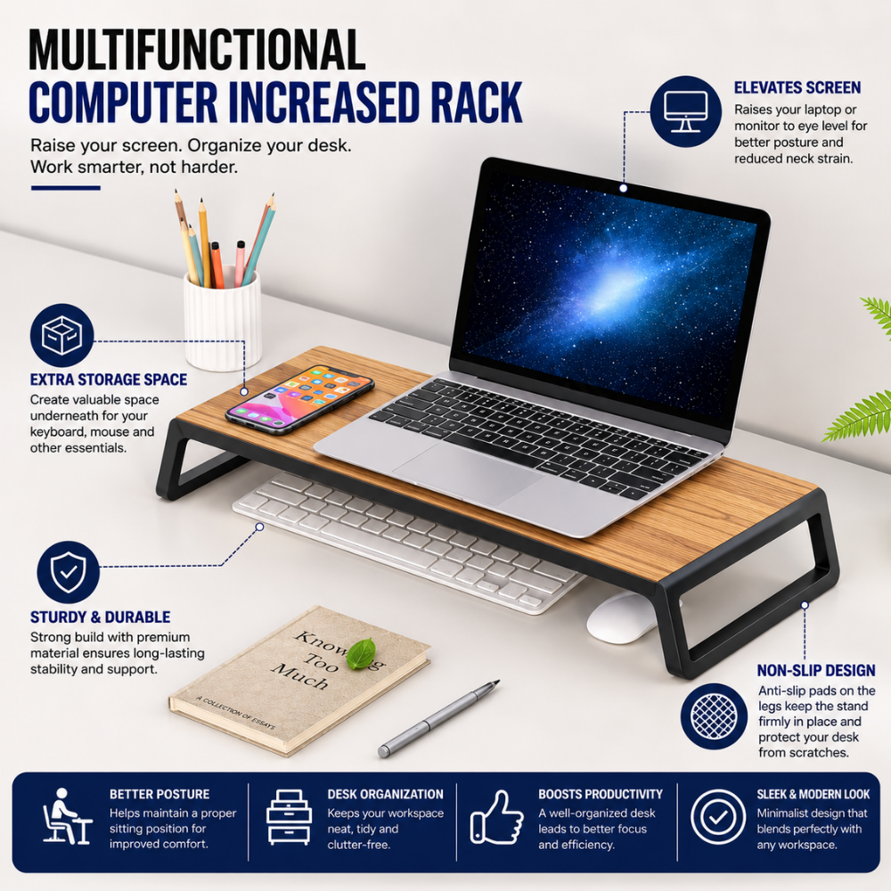 Desktop Monitor Stand for laptop and monitor setup